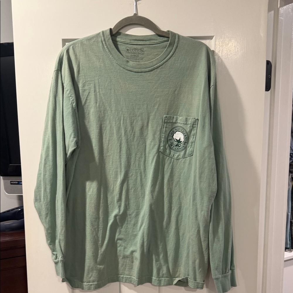 The Southern Shirt Company Sage Green Long-Sleeve Pocket Tee